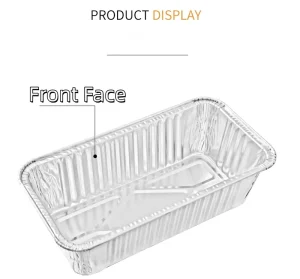 Microwave Rectangular Aluminum Foil Container Customized Disposable Takeout Restaurant Aluminum Foil Tray Pans for Food