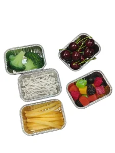 Mini Rectangular Aluminum Foil Eco-Friendly Food Trays Oven-Safe Disposable Portion Containers Food Grade Meal Prep & Catering