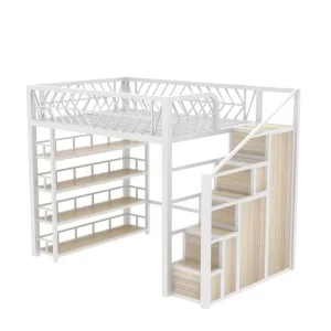 Modern Economical Metal Bed with Upper and Lower Tables