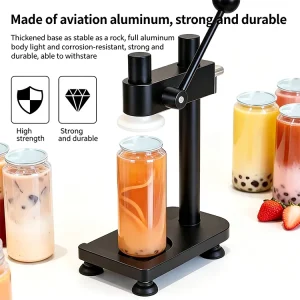 Multi-Purpose Manual Height-Adjustable Capping Machine for Bottles and Cans