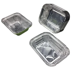 Oblong 250ml Oven Safe Aluminum Foil Baking Tray PET Plastic Food Containers Lunch Box Cake Model for Takeout Safe for Food