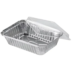 Oblong Food Aluminum Container 20ft Disposable Small Food Tray with Lid