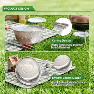 Oven Safe Recyclable Aluminum Foil Cooking Pot High-Temperature Resistant for Catering Takeout