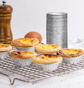 Oven Safe Round Disposable Aluminum Foil Roasting Tray for Grilling BBQ and Baking