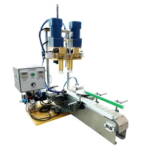 Pneumatic Desktop Bottle Capping Machine Conveyor With 4-Roll Wheels for Spray Bottles