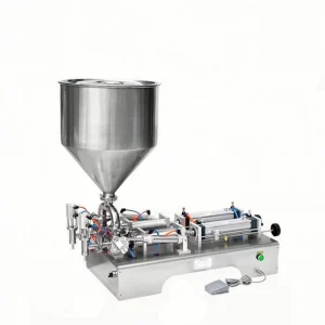 Pneumatic Double-Nozzle Paste and Liquid Filling Machine with Heating and Mixing