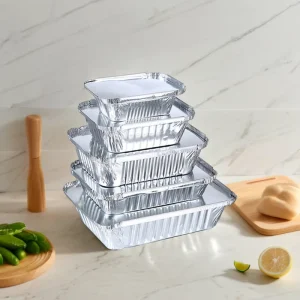 Premium Aluminum Foil Containers for Food Silver Foil Serving Trays for Takeaway with Paper Lid 200ml 150ml Food Grade Oven Safe