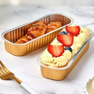 Premium Custom Aluminum Foil Container with Foil Laminate for Burger Meal Box and Cheesecake Aluminum Foil Containers
