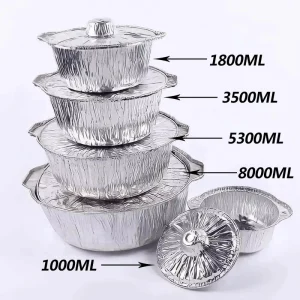 Price Aluminum Pot Meal Prep Heavy Duty Aluminum Disposable Foil Pot Oven Safe Cooking Containers with Lid