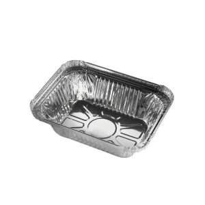 R13041H 220ml Aluminum Foil Box Recyclable Disposable Foil Tray Takeout Container with Cardboard Plastic Lid