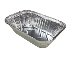 RELIABLE 194*126*53mm 700ml Silver Recyclable Oven Safe Disposable Food Grade Aluminum Oblong Foil Pans Takeaway Food Container