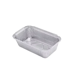 RFF 250 Rectangle Disposable Eco Friendly Aluminum Foil Container with Foil Lid Food Grade Silver Color