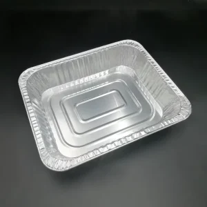 Rectangle Deep Half-Size Disposable Eco-Friendly Food-Grade Silver Aluminum Foil Container with Foil Lid 200ml 150ml BBQ