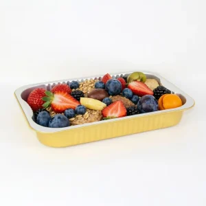 Rectangle Disposable Aluminum Foil Containers Food Grade and Oven Safe Tray for Pet Food Storage 13*9Inch