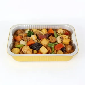 Rectangle Food Grade Aluminum Foil Containers with PP Foil Lid Oven Safe Customizable T330 2700ML