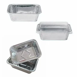 Rectangle Takeaway No. 4618 Aluminum Foil Container and Tray 160ml Microwave-Safe Bakery Packaging