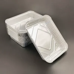 Rectangular 900ml Disposable Aluminum Foil Food Container, Heavy-Duty, Eco-Friendly, Oven-Safe, Food Grade