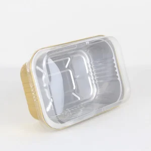 Rectangular Aluminum Foil Container with PET Lid Oven Safe Heat Sealable
