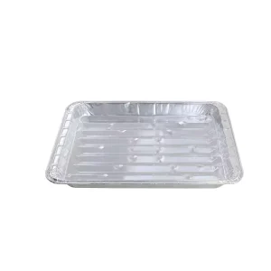 Rectangular Disposable Aluminum Foil Catering Container with PET Lid, Food Grade, Recyclable, BBQ Use