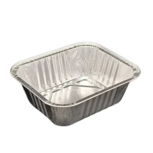 Rectangular Disposable Aluminum Foil Food Box with Cover Airtight Meal Prep Tray for Refrigerator and Takeaway
