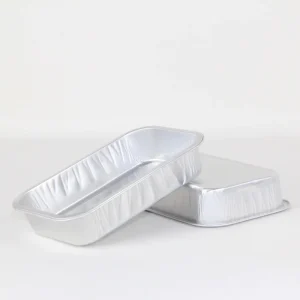 Rectangular Food Grade Aluminum Foil Inflight Meal Container Disposable Stackable Oven Safe Foil Lid