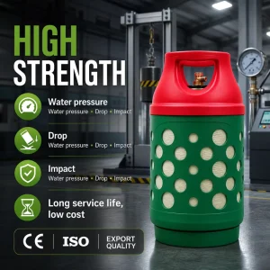Refillable Recyclable Anti-Impact Ventilated Protective Working Pressure 26.2L Portable Composite LPG Gas Cylinder