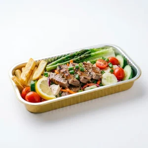 Reinforced Rectangle Food-Grade Aluminum Foil Containers with PP Plastic Lid for Oven-Safe Hot Soup 2300ml