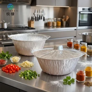 Restaurant Takeaway Stew Pot Oven Safe Recyclable Aluminum Foil Container with Two Handles