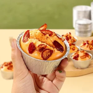 Ribbed Round Disposable Aluminum Foil Food Container Takeaway Bowl for Restaurant Catering and Meal Delivery