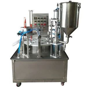 Rotary Automatic Cup Filling and Sealing Machine with 2 Cup Molds