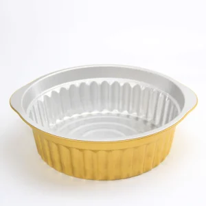 Round 3500ml Cake Pan Container with Aluminum Foil Lid, PP Plastic Food Storage Container