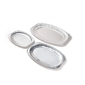 Round 9 Inch Disposable Aluminum Foil Baking Pan Takeout Food Container with Flat Plate Lid Steam Table Pan
