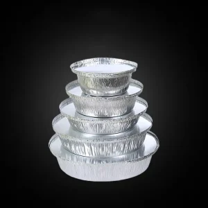 Round Disposable Aluminum Foil Pans for Takeaway, Baking, Meal Prep, and Catering