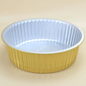 Round Heat Sealable Disposable Aluminum Foil Containers Food Grade Oven Safe Takeaway