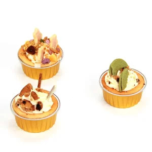 Round High-Temperature Baking Foil Containers with Foil Lid PP Plastic Food-Grade Disposable Non-Stick 100ml