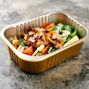 Sealable Disposable Rectangle Aluminum Foil Containers with Foil Lid Oven Safe Food Grade for Food Processing 475ml