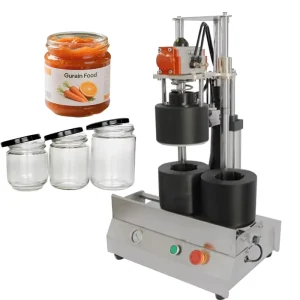 Semi Automatic Desktop Glass Bottle Food Jar Sealer Twist off Metal Cap Vacuum Capping Machine