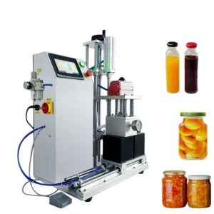 Semi-Automatic Desktop Glass and PET Bottle Capping Machine, Glass Jar Vacuum Sealer for Food