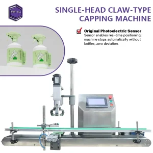 Semi-Automatic Electric Detergent Bottle Capping Machine, 304 Stainless Steel, Single-Head Servo Claw Capper