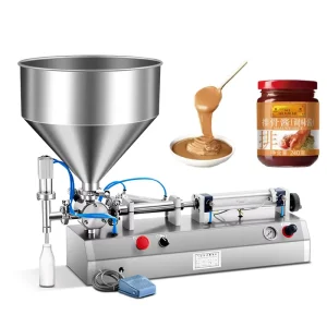 Semi Automatic Paste Filling Machine for Honey Cream Cosmetic Peanut Butter Syrup and Glass or Plastic Bottles
