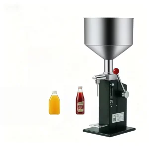 Semi-Automatic Stainless Steel Liquid and Paste Filling Machine with Hopper for Oil, Syrup, Cream, Sauce and Honey