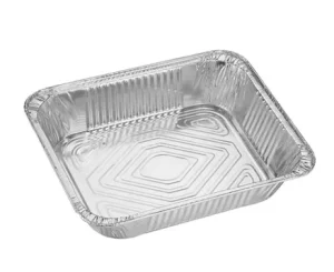 Shiny Single Zero Foil Pulp Moulded Aluminum Foil Die Cut Take Away Food Container Tray Customized Packing
