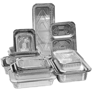 Silver Disposable Aluminum Foil Tray Pans for Fast Food and Takeaway