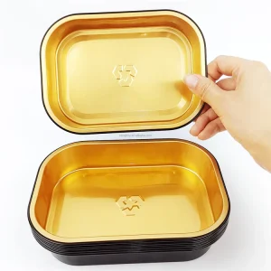 Single-Use Aluminum Foil Tray Container with PE for Baking and Takeout Boxes