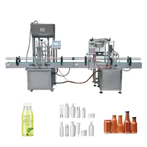 Small Bottle Filling Capping Machine Automatic Rinsing Cap Blower Labeling Sealing Production Packaging Line for Paste Oils