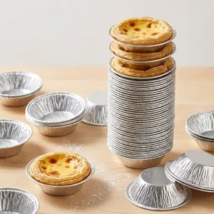 Small Disposable Aluminum Foil Pie Tin Egg Tart Container for Baking