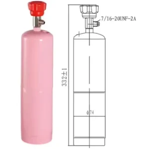 Small Empty Gas Cylinders for Freon R-410A Refrigerant 4.29 Lbs with Valve