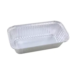 Square Aluminum Foil Container with PET Lid, Disposable Food Grade, 660ml, Pulp-Moulded