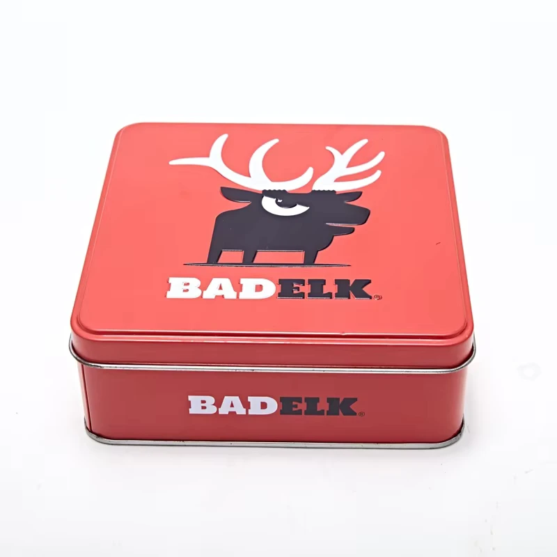 Square Christmas Cookie and Biscuit Tin Box