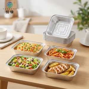 Square Stackable Disposable Aluminum Foil Takeaway Tray